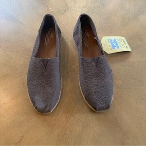TOMS floral Charcoal Casual Slip-Ons Women’s SZ 10